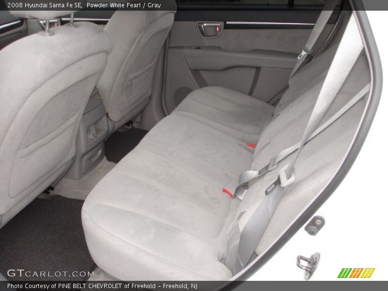 Powder White Pearl / Gray 2008 Hyundai Santa Fe SE