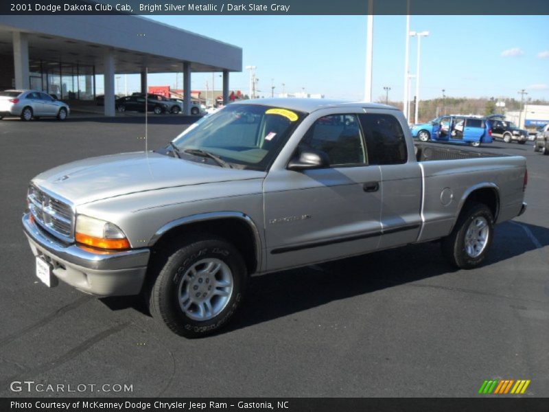 Bright Silver Metallic / Dark Slate Gray 2001 Dodge Dakota Club Cab
