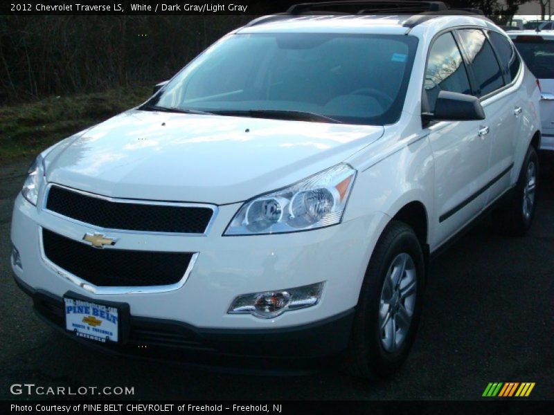 White / Dark Gray/Light Gray 2012 Chevrolet Traverse LS