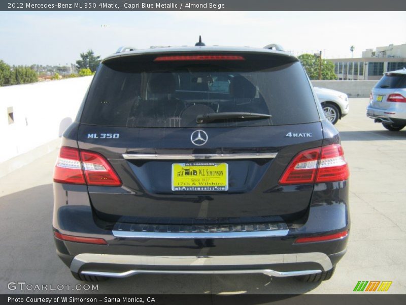Capri Blue Metallic / Almond Beige 2012 Mercedes-Benz ML 350 4Matic