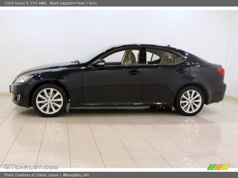 Black Sapphire Pearl / Ecru 2009 Lexus IS 250 AWD