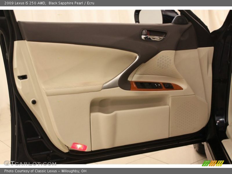 Black Sapphire Pearl / Ecru 2009 Lexus IS 250 AWD