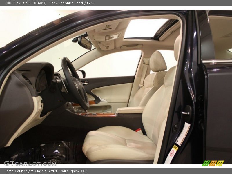 Black Sapphire Pearl / Ecru 2009 Lexus IS 250 AWD