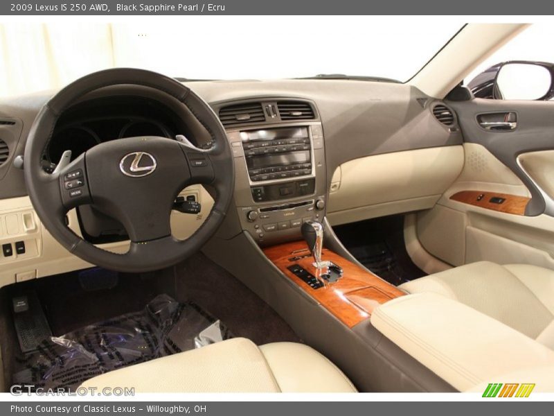 Black Sapphire Pearl / Ecru 2009 Lexus IS 250 AWD