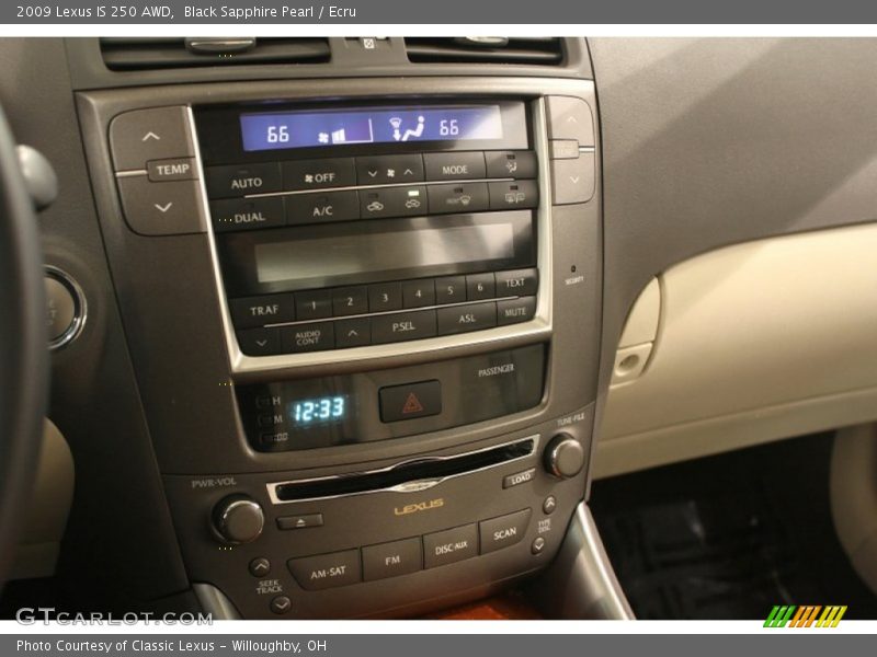Black Sapphire Pearl / Ecru 2009 Lexus IS 250 AWD