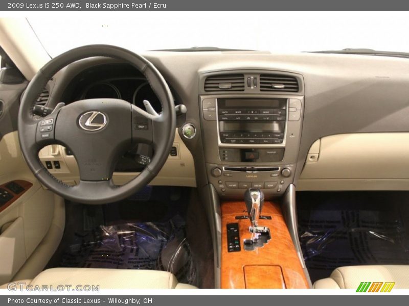 Black Sapphire Pearl / Ecru 2009 Lexus IS 250 AWD