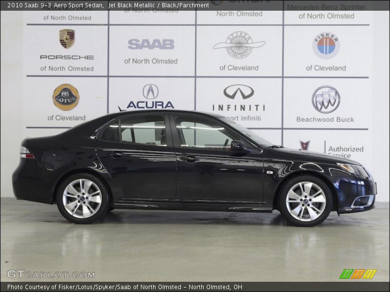 Jet Black Metallic / Black/Parchment 2010 Saab 9-3 Aero Sport Sedan