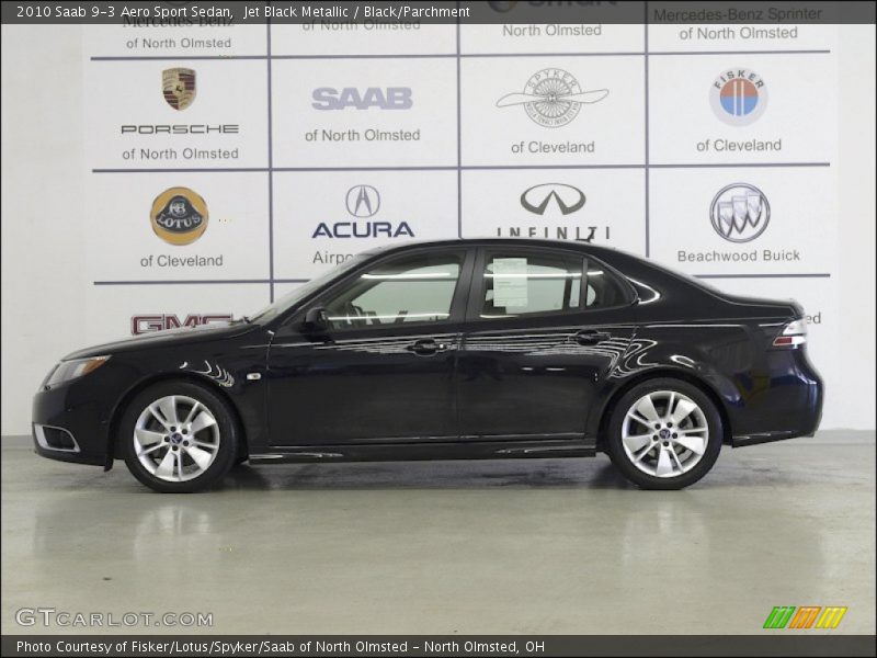 Jet Black Metallic / Black/Parchment 2010 Saab 9-3 Aero Sport Sedan