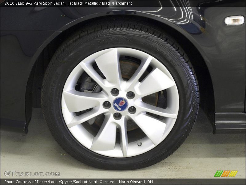 Jet Black Metallic / Black/Parchment 2010 Saab 9-3 Aero Sport Sedan