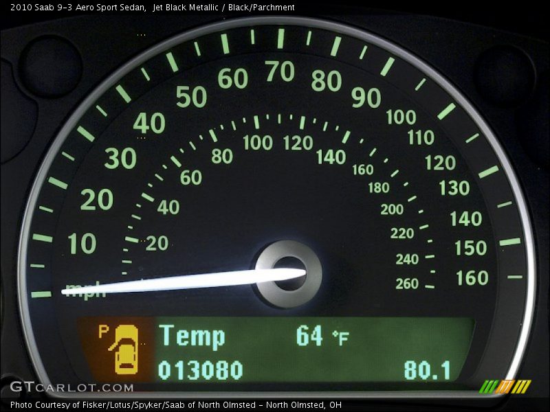 Jet Black Metallic / Black/Parchment 2010 Saab 9-3 Aero Sport Sedan