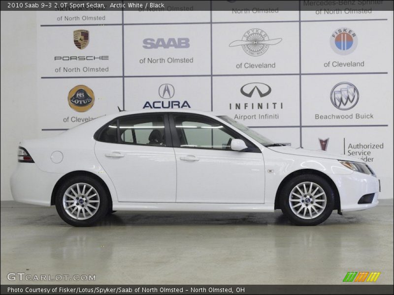 Arctic White / Black 2010 Saab 9-3 2.0T Sport Sedan