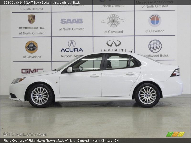 Arctic White / Black 2010 Saab 9-3 2.0T Sport Sedan