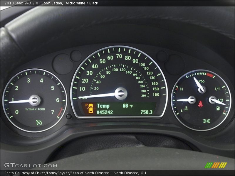 Arctic White / Black 2010 Saab 9-3 2.0T Sport Sedan