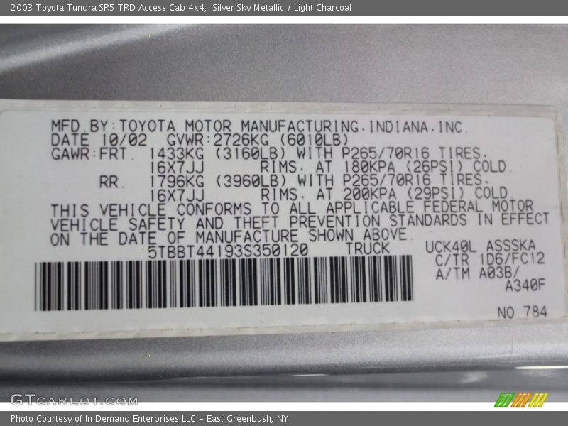 Silver Sky Metallic / Light Charcoal 2003 Toyota Tundra SR5 TRD Access Cab 4x4