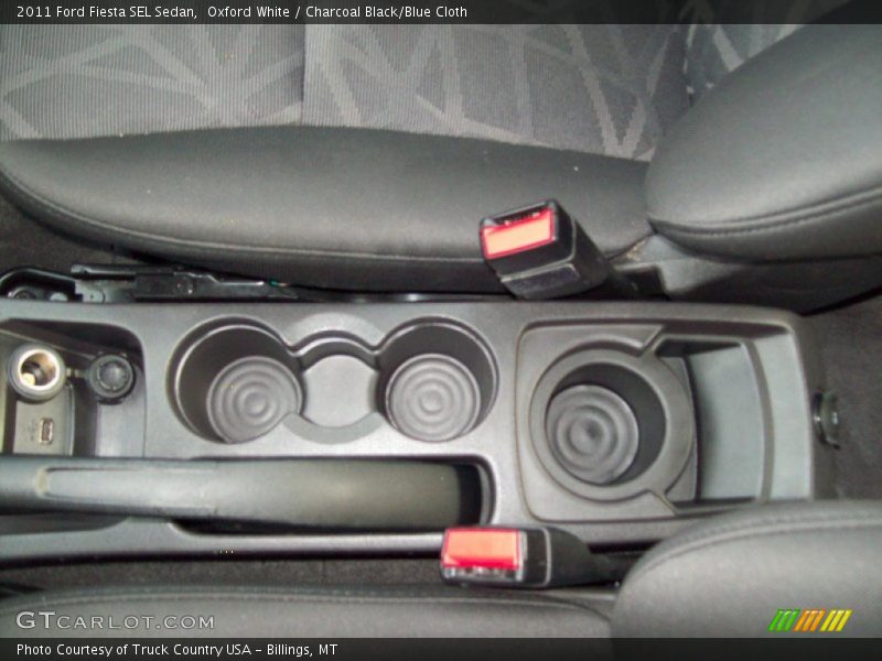 Oxford White / Charcoal Black/Blue Cloth 2011 Ford Fiesta SEL Sedan