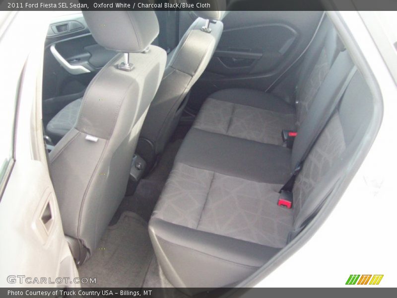 Oxford White / Charcoal Black/Blue Cloth 2011 Ford Fiesta SEL Sedan