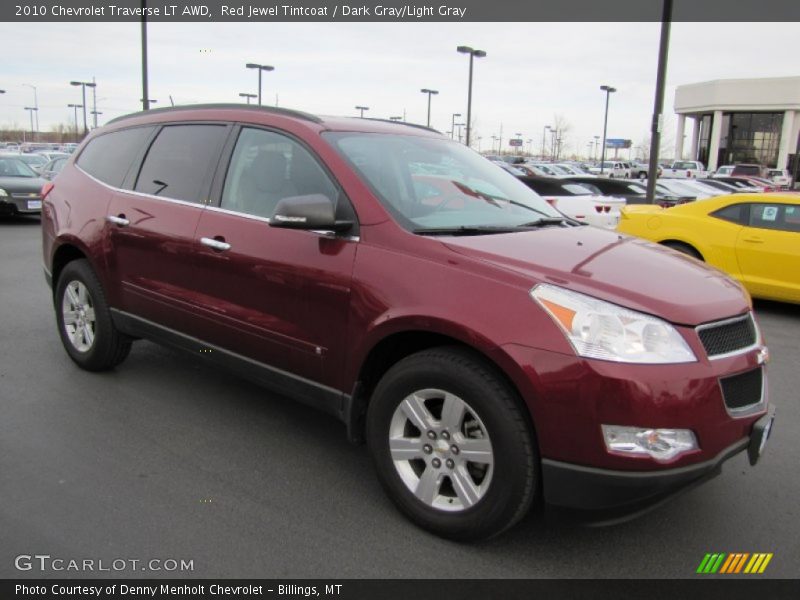 Red Jewel Tintcoat / Dark Gray/Light Gray 2010 Chevrolet Traverse LT AWD