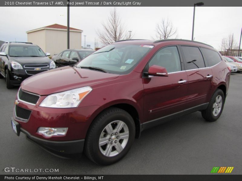 Red Jewel Tintcoat / Dark Gray/Light Gray 2010 Chevrolet Traverse LT AWD