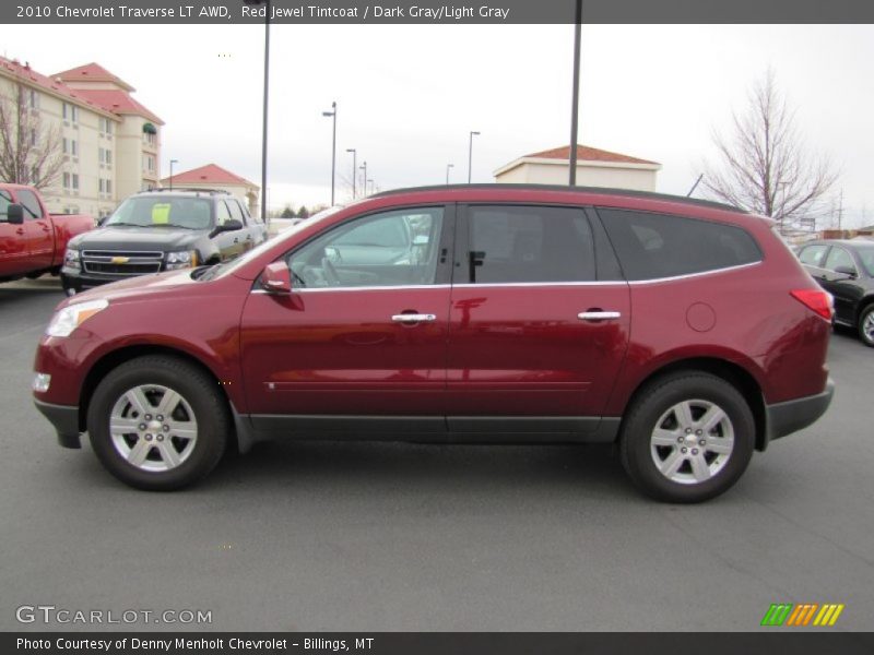 Red Jewel Tintcoat / Dark Gray/Light Gray 2010 Chevrolet Traverse LT AWD