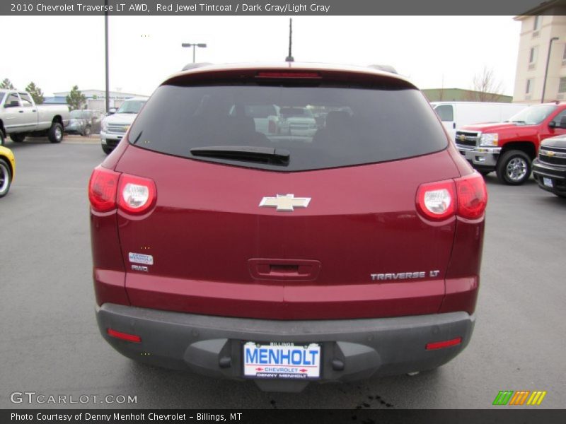 Red Jewel Tintcoat / Dark Gray/Light Gray 2010 Chevrolet Traverse LT AWD