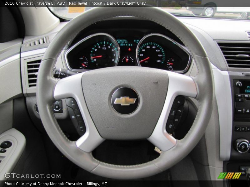 Red Jewel Tintcoat / Dark Gray/Light Gray 2010 Chevrolet Traverse LT AWD