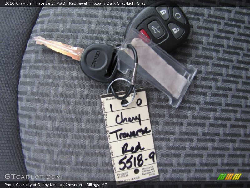 Red Jewel Tintcoat / Dark Gray/Light Gray 2010 Chevrolet Traverse LT AWD