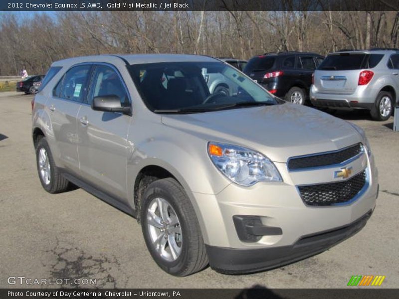 Gold Mist Metallic / Jet Black 2012 Chevrolet Equinox LS AWD