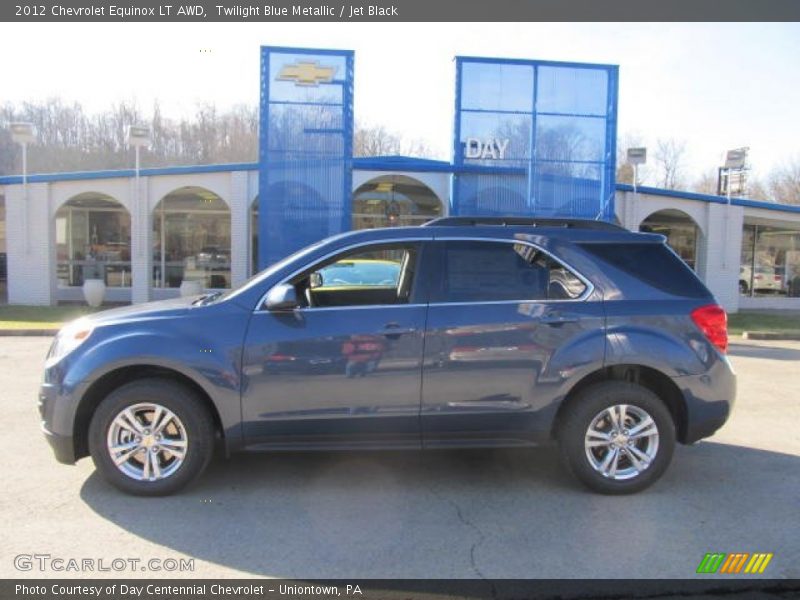 Twilight Blue Metallic / Jet Black 2012 Chevrolet Equinox LT AWD