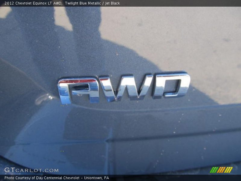 Twilight Blue Metallic / Jet Black 2012 Chevrolet Equinox LT AWD