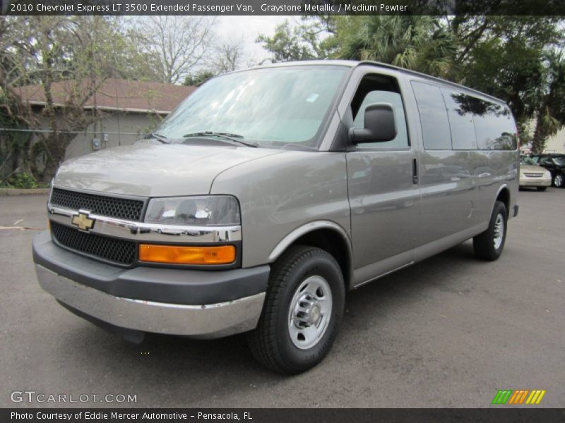 Graystone Metallic / Medium Pewter 2010 Chevrolet Express LT 3500 Extended Passenger Van