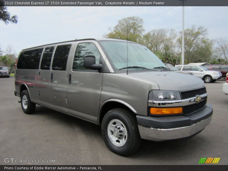 Graystone Metallic / Medium Pewter 2010 Chevrolet Express LT 3500 Extended Passenger Van