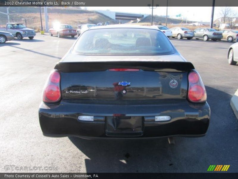 Black / Ebony 2002 Chevrolet Monte Carlo LS