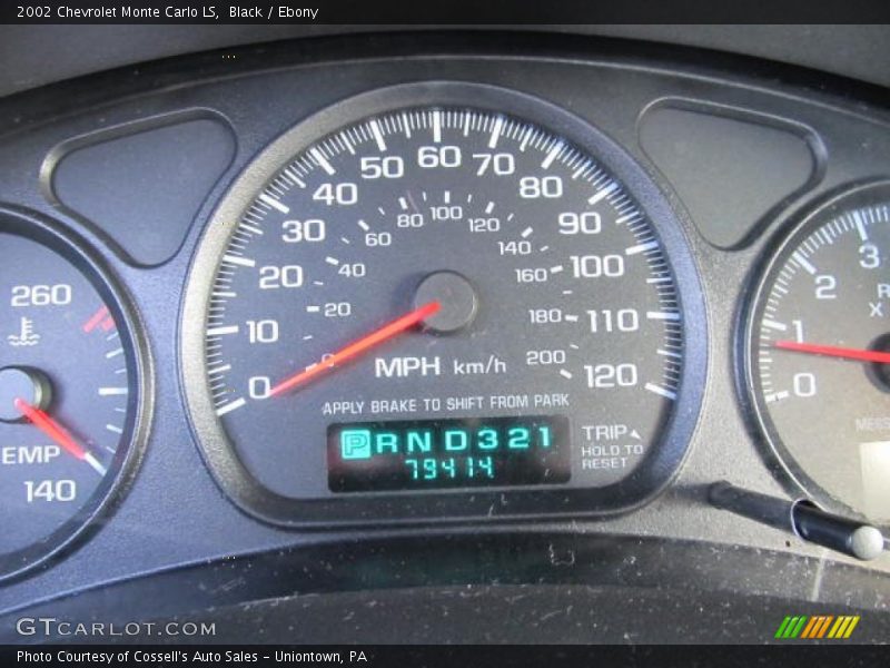 Black / Ebony 2002 Chevrolet Monte Carlo LS