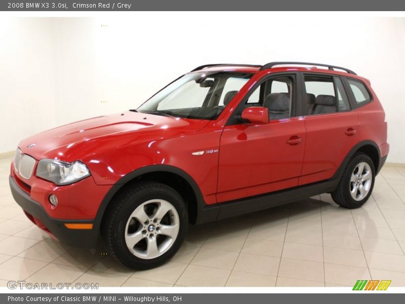 Crimson Red / Grey 2008 BMW X3 3.0si