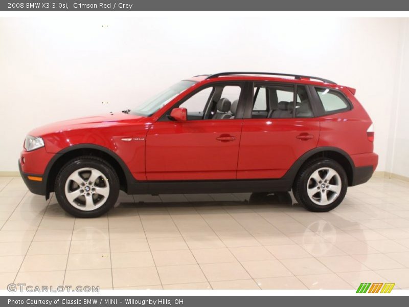 Crimson Red / Grey 2008 BMW X3 3.0si