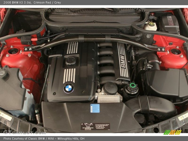 Crimson Red / Grey 2008 BMW X3 3.0si