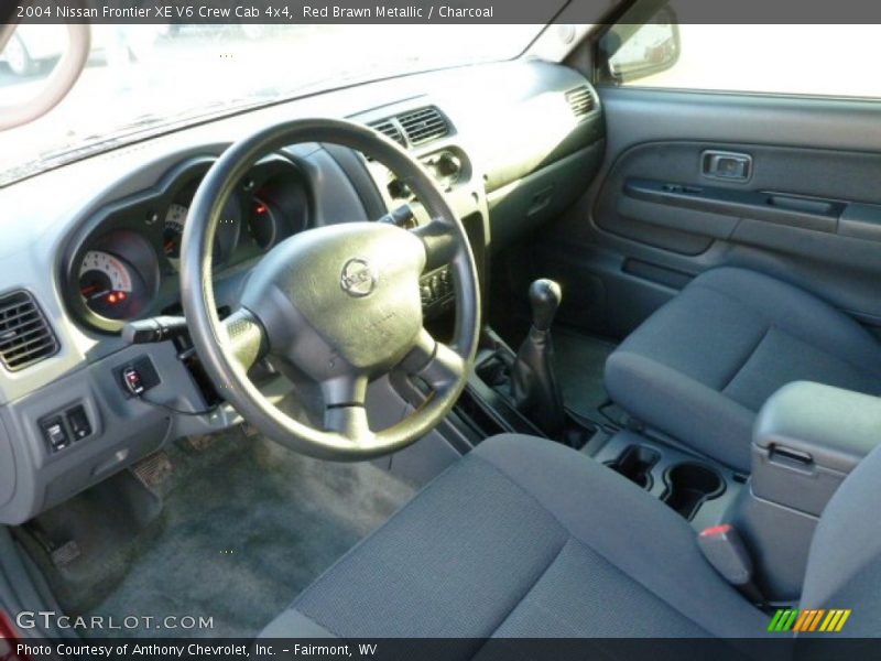 Red Brawn Metallic / Charcoal 2004 Nissan Frontier XE V6 Crew Cab 4x4