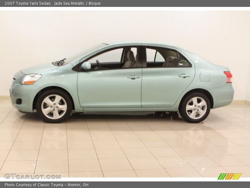 Jade Sea Metallic / Bisque 2007 Toyota Yaris Sedan