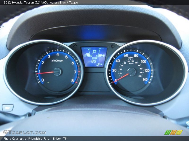 Aurora Blue / Taupe 2012 Hyundai Tucson GLS AWD