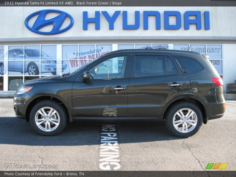 Black Forest Green / Beige 2012 Hyundai Santa Fe Limited V6 AWD