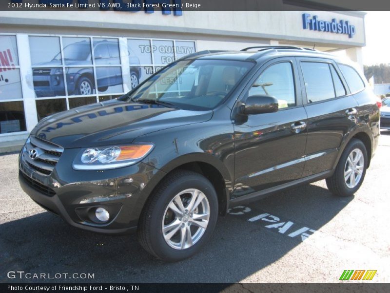 Black Forest Green / Beige 2012 Hyundai Santa Fe Limited V6 AWD