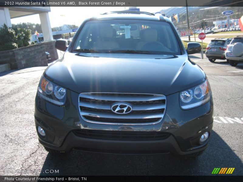 Black Forest Green / Beige 2012 Hyundai Santa Fe Limited V6 AWD