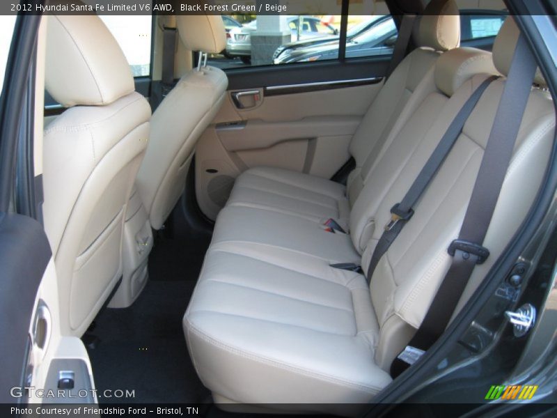 Rear Seat of 2012 Santa Fe Limited V6 AWD