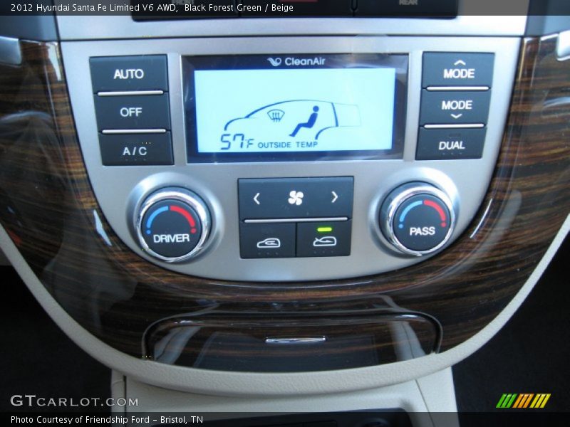 Controls of 2012 Santa Fe Limited V6 AWD
