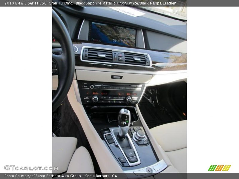 Black Sapphire Metallic / Ivory White/Black Nappa Leather 2010 BMW 5 Series 550i Gran Turismo