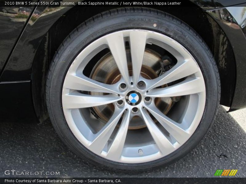 Black Sapphire Metallic / Ivory White/Black Nappa Leather 2010 BMW 5 Series 550i Gran Turismo