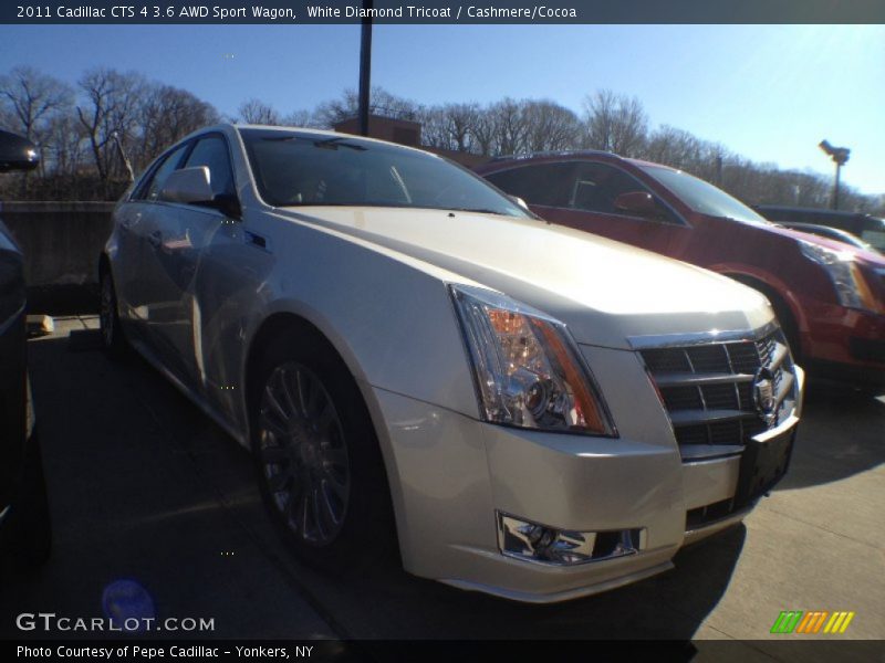 White Diamond Tricoat / Cashmere/Cocoa 2011 Cadillac CTS 4 3.6 AWD Sport Wagon