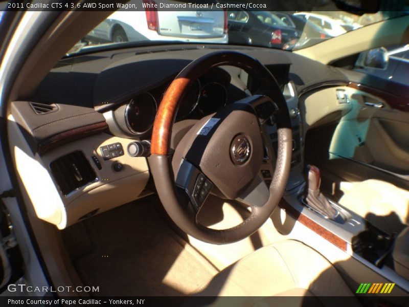 White Diamond Tricoat / Cashmere/Cocoa 2011 Cadillac CTS 4 3.6 AWD Sport Wagon