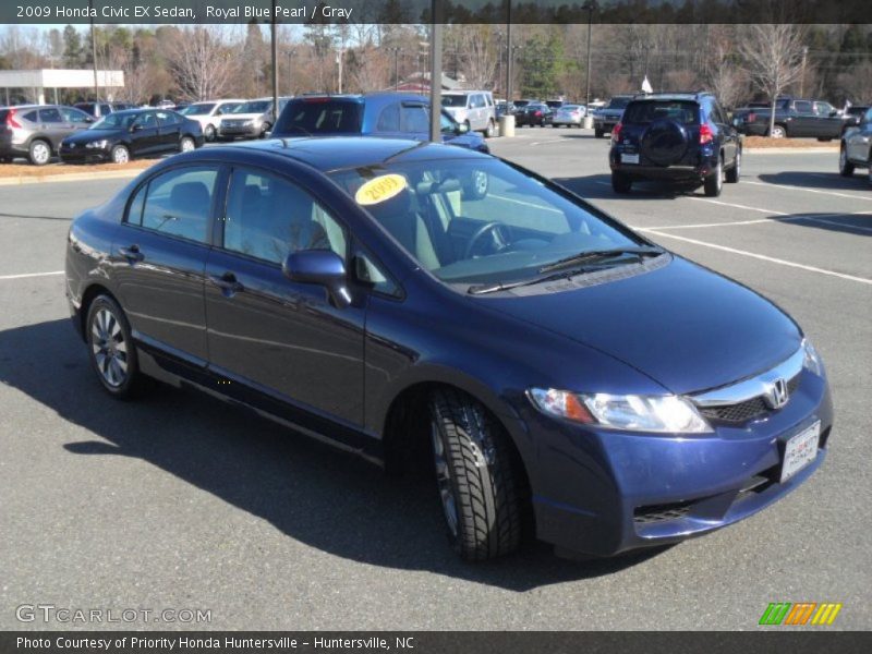 Royal Blue Pearl / Gray 2009 Honda Civic EX Sedan