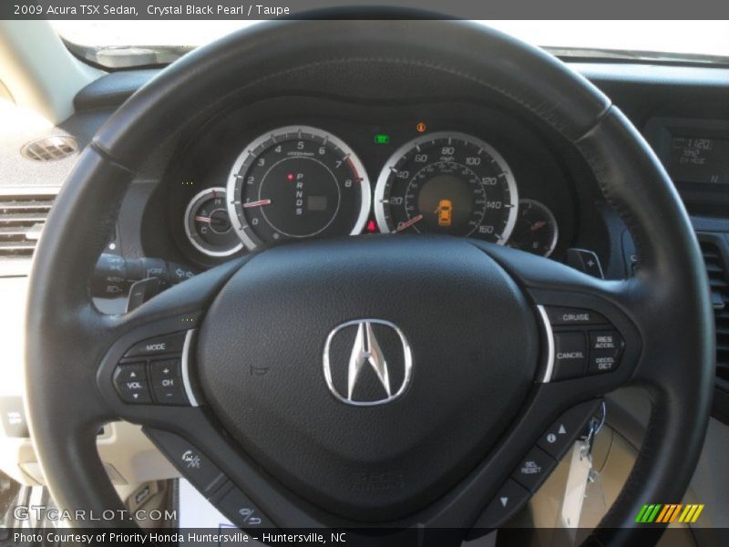 Crystal Black Pearl / Taupe 2009 Acura TSX Sedan